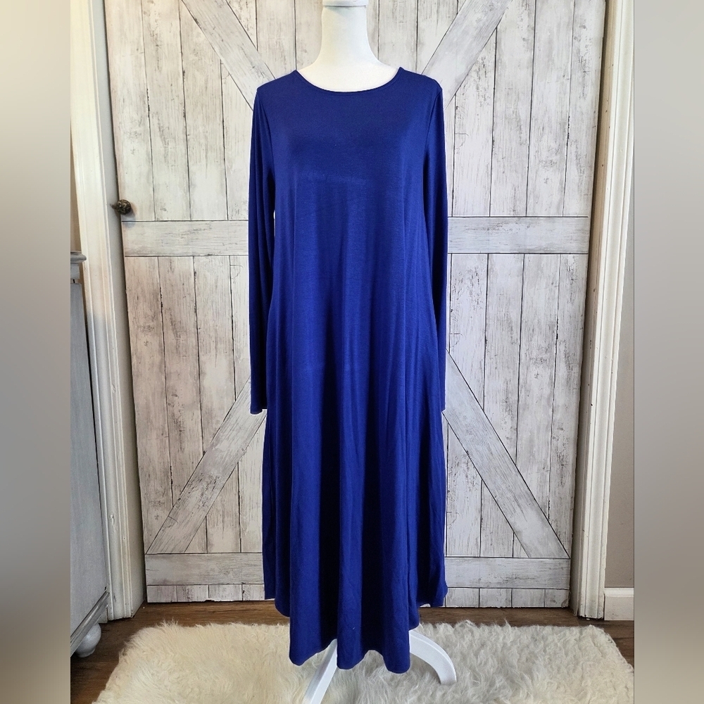Zenana Outfitters Royal Blue Long Sleeve Maxi Dress